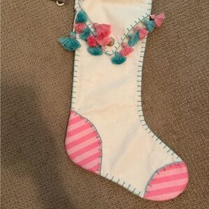 NWT! Matilda Jane Cream Stocking with Pink and Teal Accents